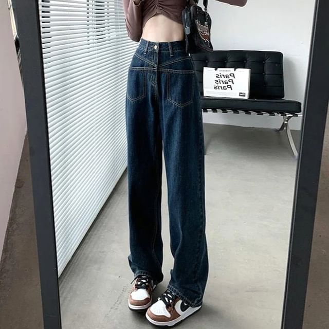 Hevnir-High Waist Loose Fit Jeans