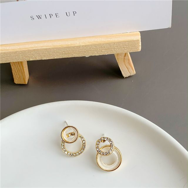 Jael-Rhinestone Hoop Asymmetrical Earring