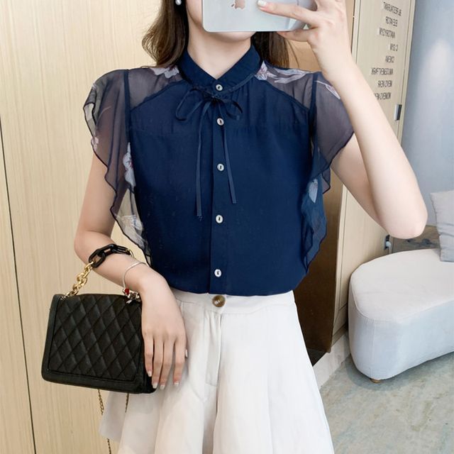 Everose-Ruffle Sleeveless Shirt