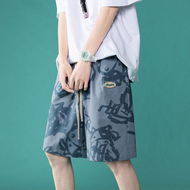 JUN.LEE - Cartoon Print Sweatshorts 