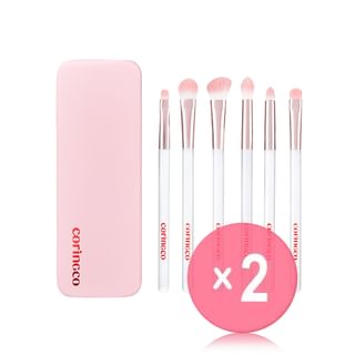 CORINGCO - Pink Pocket Eye Brush Set 2pcs Bundle Set