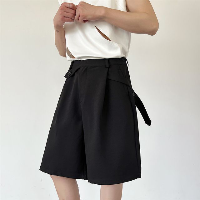 ravewider-Mid Rise Plain Bermuda Shorts