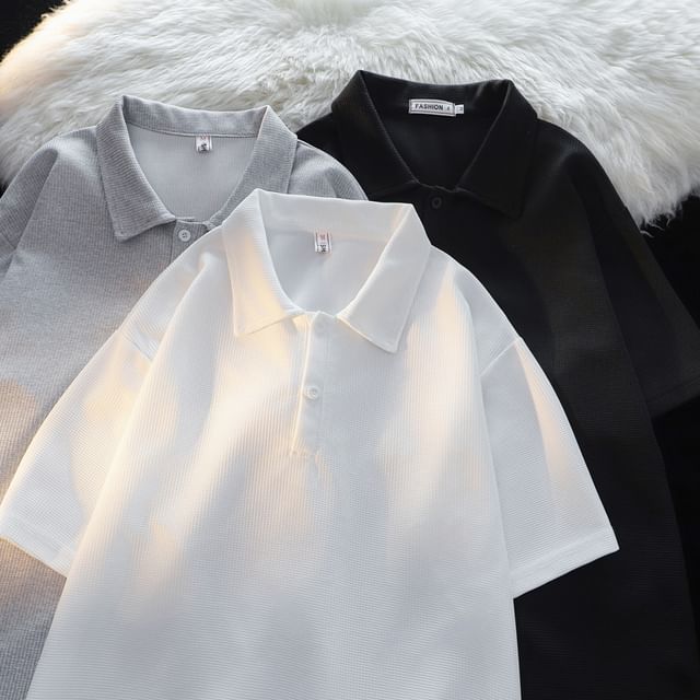 Lorencho-Short-Sleeve Plain Polo Shirt