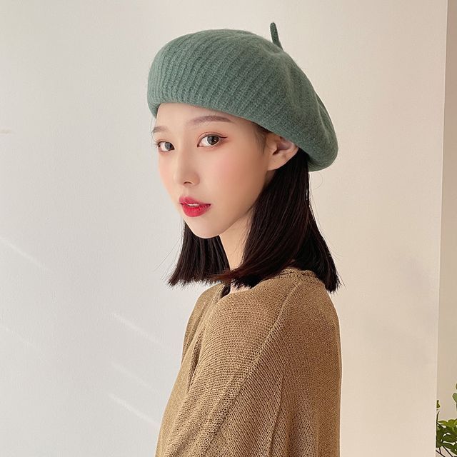 Korean Style Knitted Hat Newsboy Cap Wool Cap Casual Wool Beret Girl