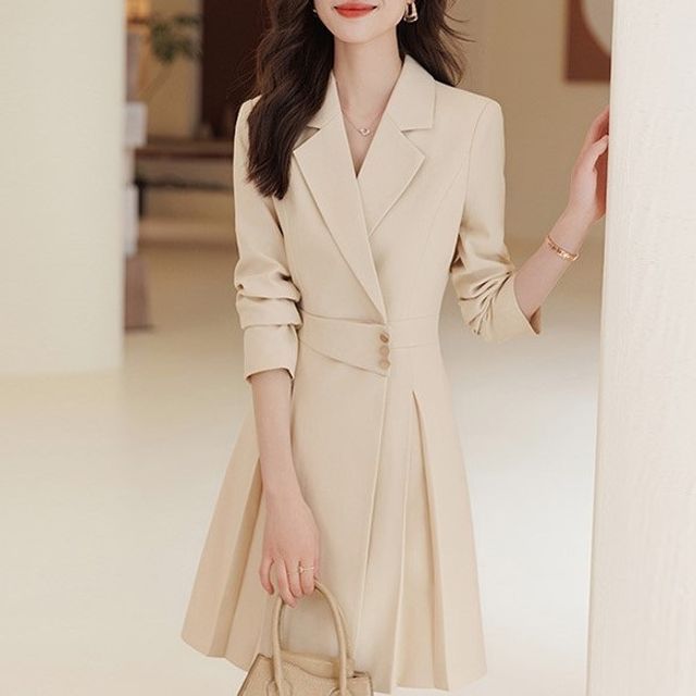 beige blazer dress women Millicent Cream Fitted Blazer by Priceless main image 0