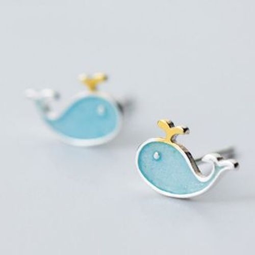 whale stud earrings