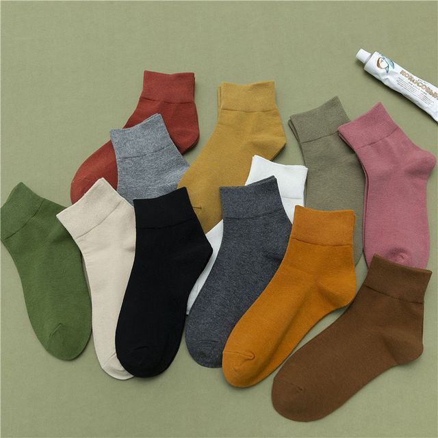 TAHLIA - Plain Cotton Socks | YesStyle