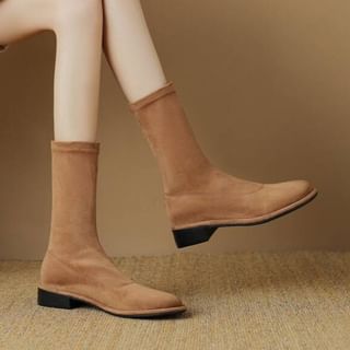 Freesia-Faux Leather Mid Calf Boots