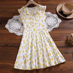 Clover Dream - Patterned Sleeveless Mini A-Line Dress