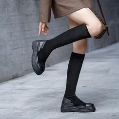 JY Shoes - Panel Platform Boots JY Shoes - Panel Platform Boots