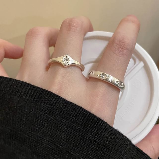 Hansha-925 Sterling Silver Rhinestone Ring