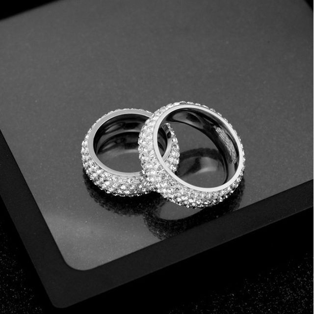 Juanitro-Rhinestone Stainless Steel Ring