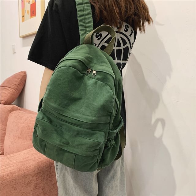 Melois-Plain Zip Backpack