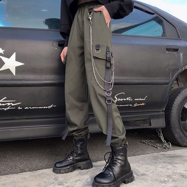 Sienne-Buckled Harem Cargo Pants
