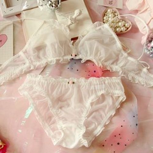 Japanese Kawaii Lingerie Set Wire Free Cute Bras And Panty With