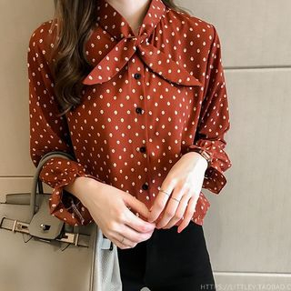 orange polka dot blouse