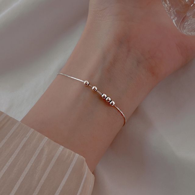 Gaya-Bead Sterling Silver Bracelet