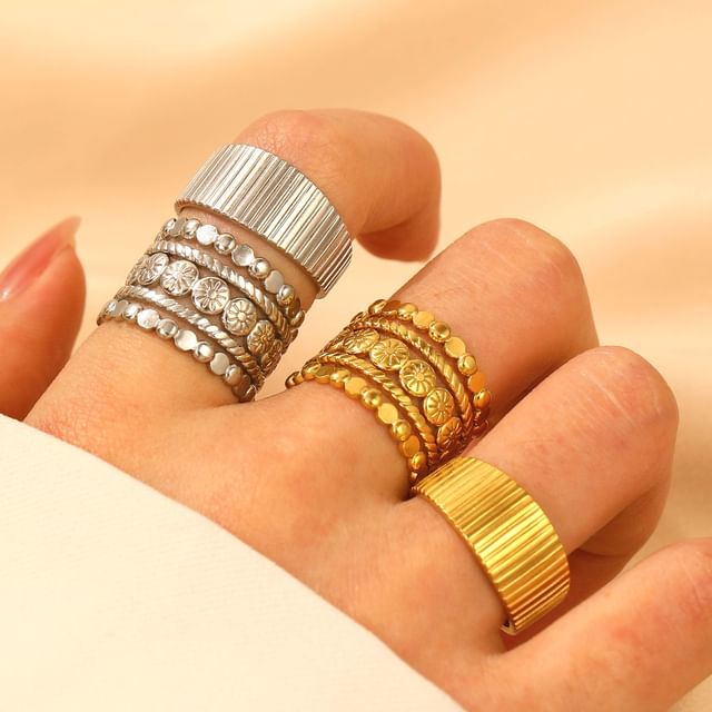 Sharkkira-Embossed Alloy Ring Various Designs