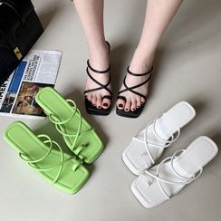 Weiya - Platform Wedge Slide Sandals