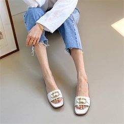 MONOBARBI - Chain-Detail Slide Sandals MONOBARBI - Chain-Detail Slide Sandals