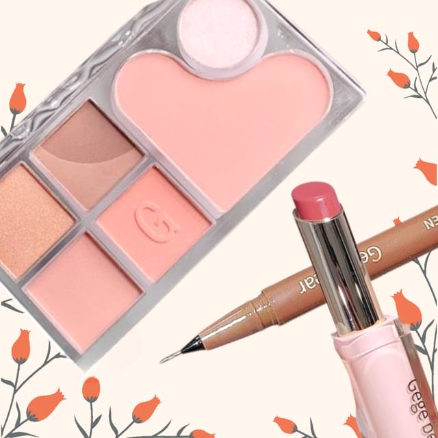 Gege Bear-Bundle Spring Apricot Lip Eye Set