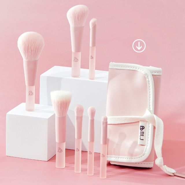BLJ-Mini Make Up Brush Pouch Set - Sweet Peaches