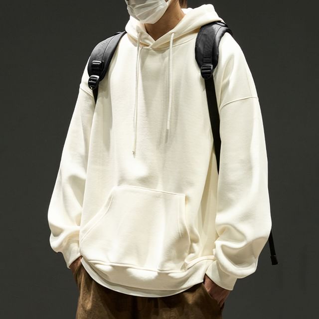 Redsinc-Loose Fit Plain Hoodie
