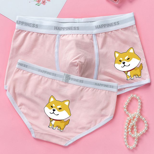 Pancherry - Couple Matching Set: Dog Print Panties + Boxers