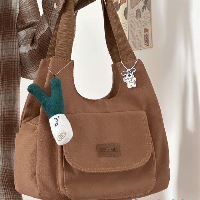 Anchara - Applique Multi-Pocket Shoulder Bag / Bag Charm / Set | YesStyle