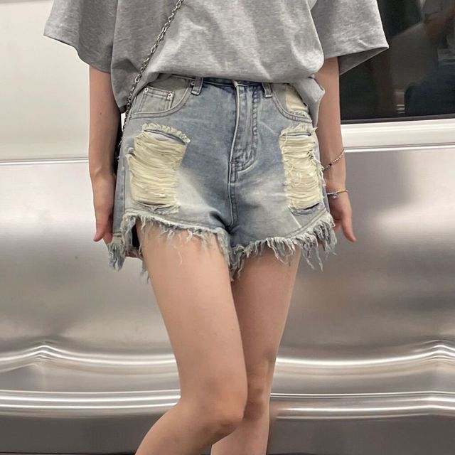 Korean hot sale denim shorts