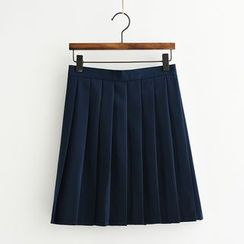 College Affair - Plain Pleated Mini Skirt