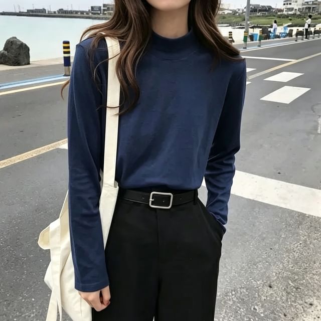 Whoosh-Long-Sleeve Mock-Neck Top