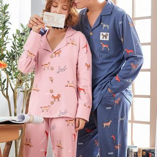 Details about   Cute Women Mens Cartoon Couple Pajamas Set Pullover Tops Pants Suit Nightwear 