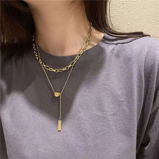 Gaya-Tag Pendant Layered Necklace