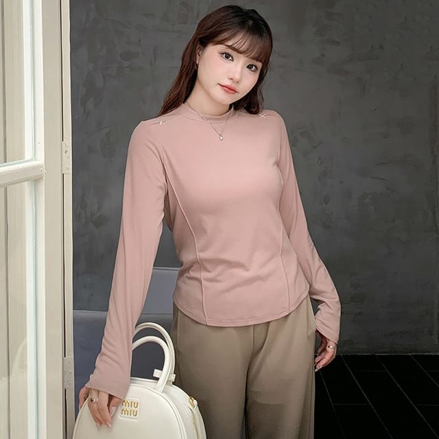 Appelsin-Long-Sleeve Plain Tee