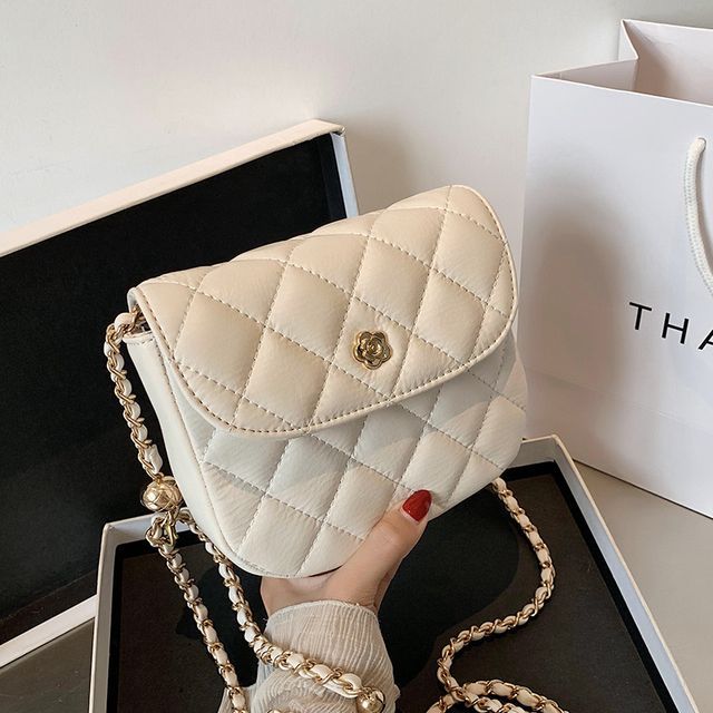 Skyglow Chain Quilted Flap Crossbody Bag YesStyle