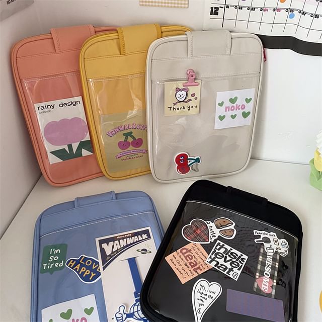 Masoom-Transparent Panel Plain Tablet Laptop Sleeve