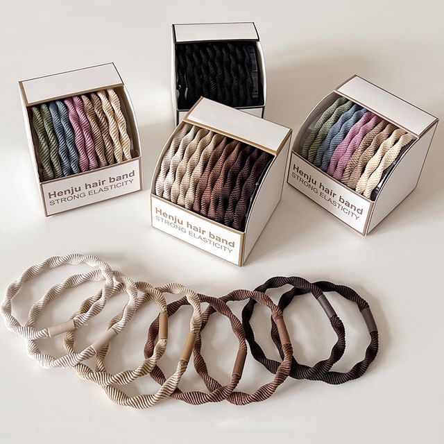 Miss Floral-Plain Hair Tie Set
