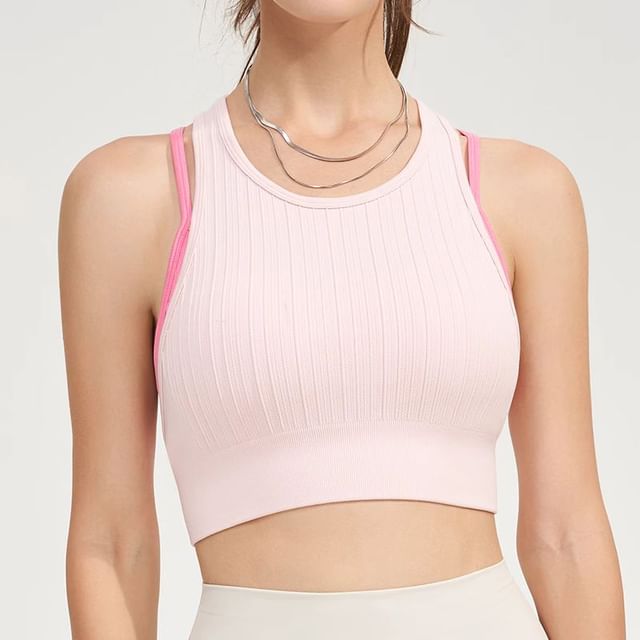 Runyz-Mock Two-Piece Sports Bra Top