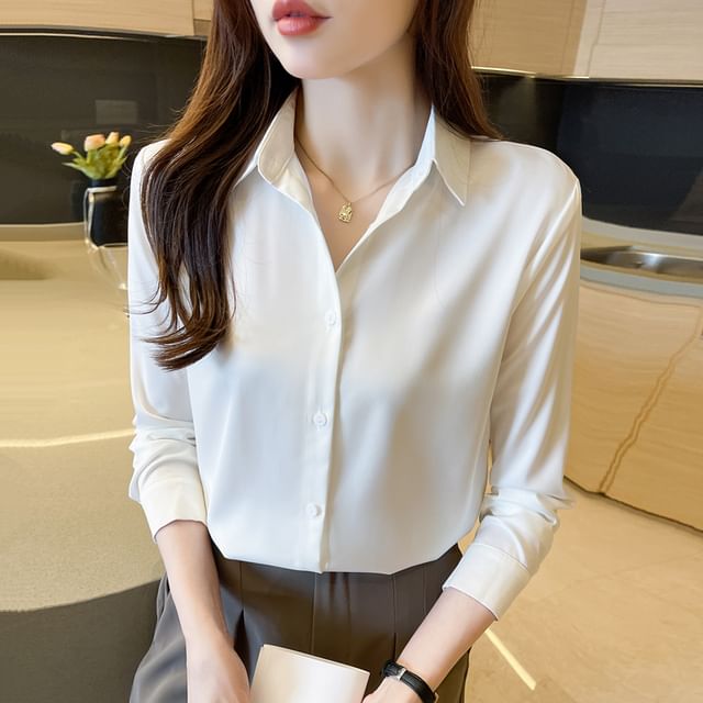 Dragan Pulse-Long-Sleeve Plain Shirt