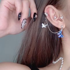 True Glam - Alloy Butterfly Chained Earring True Glam - Alloy Butterfly Chained Earring