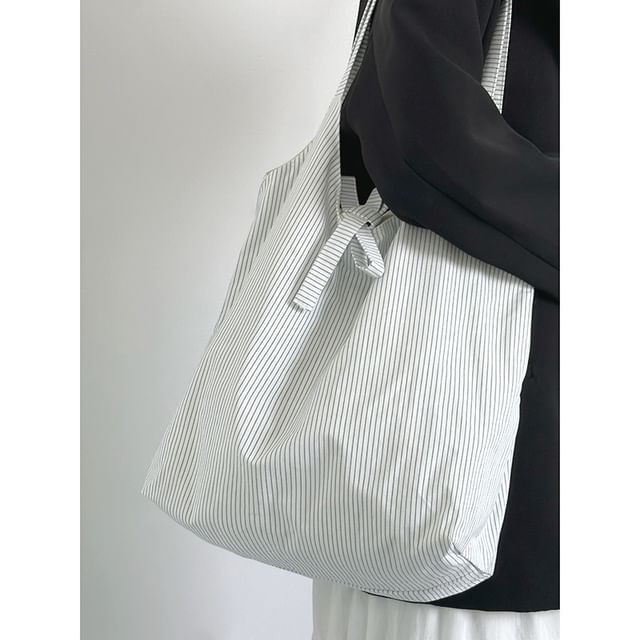 Bolso-Striped Canvas Tote Bag