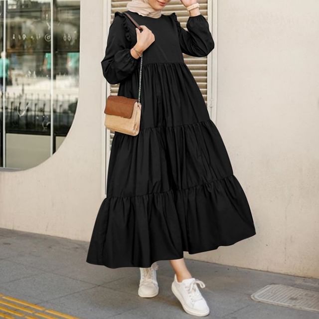 knee length dresses for ladies Affectionate Feeling Floral Smocked Maxi Dress in Orange – Impressions  Online Boutique main image 0