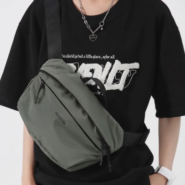 Hikuozy-Nylon Plain Waist Bag