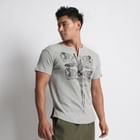 Green Banana - Cross Print Buttonless Henley | YesStyle
