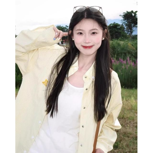 Yako-Long-Sleeve Striped Shirt