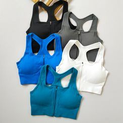 Cross Back Plain Sports Bra Top