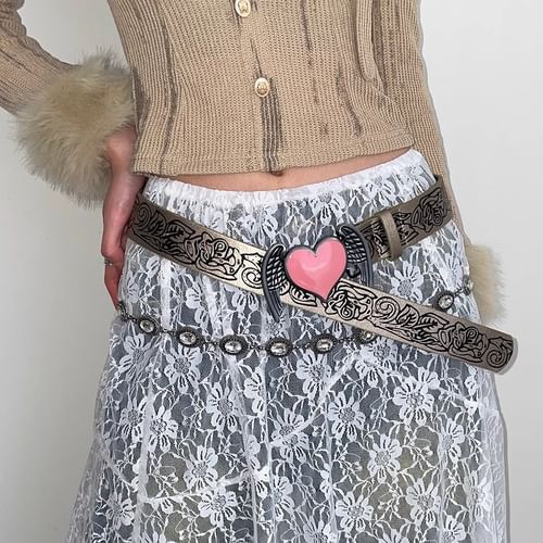 Angel Shine - Winged Heart Buckle Belt | YesStyle display picture 3