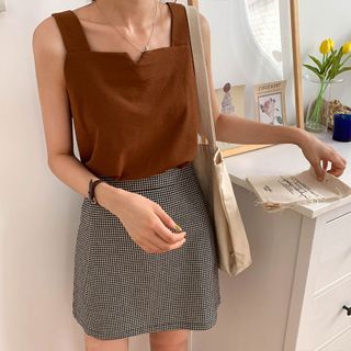 square neck knit tank
