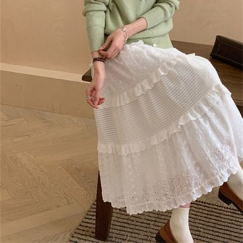 セール！完売★新品【マイラン】 Cotton Lace Tiered Skirt セール！完売☆新品【マイラン】 Cotton Lace Tiered Skirt